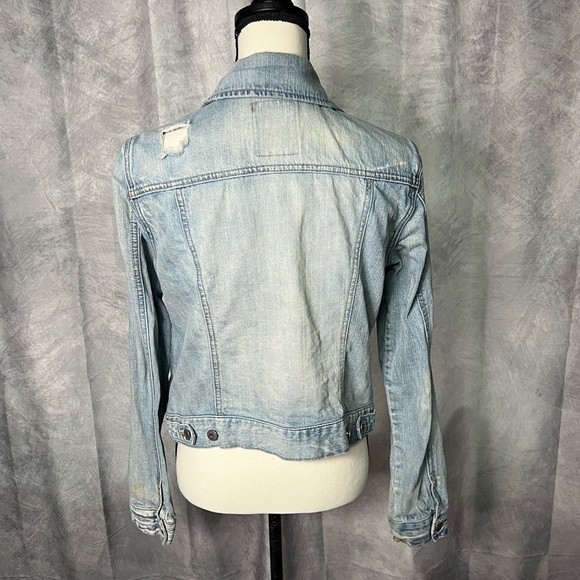 Mudd Distressed Light Wash Cropped Denim Jean Jacket - XL - Picture 5 of 10